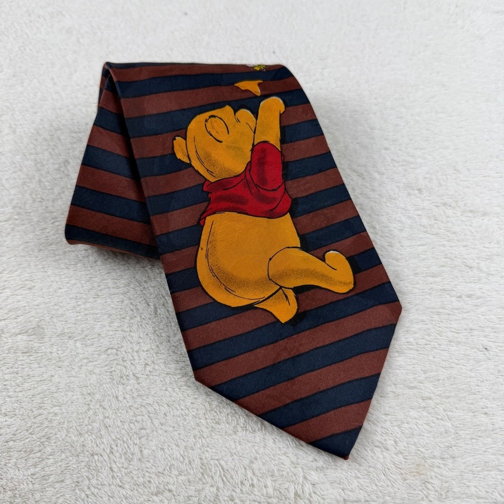 Disney Winnie the Pooh Honey Bees Striped Necktie Men's Polyester 60 in